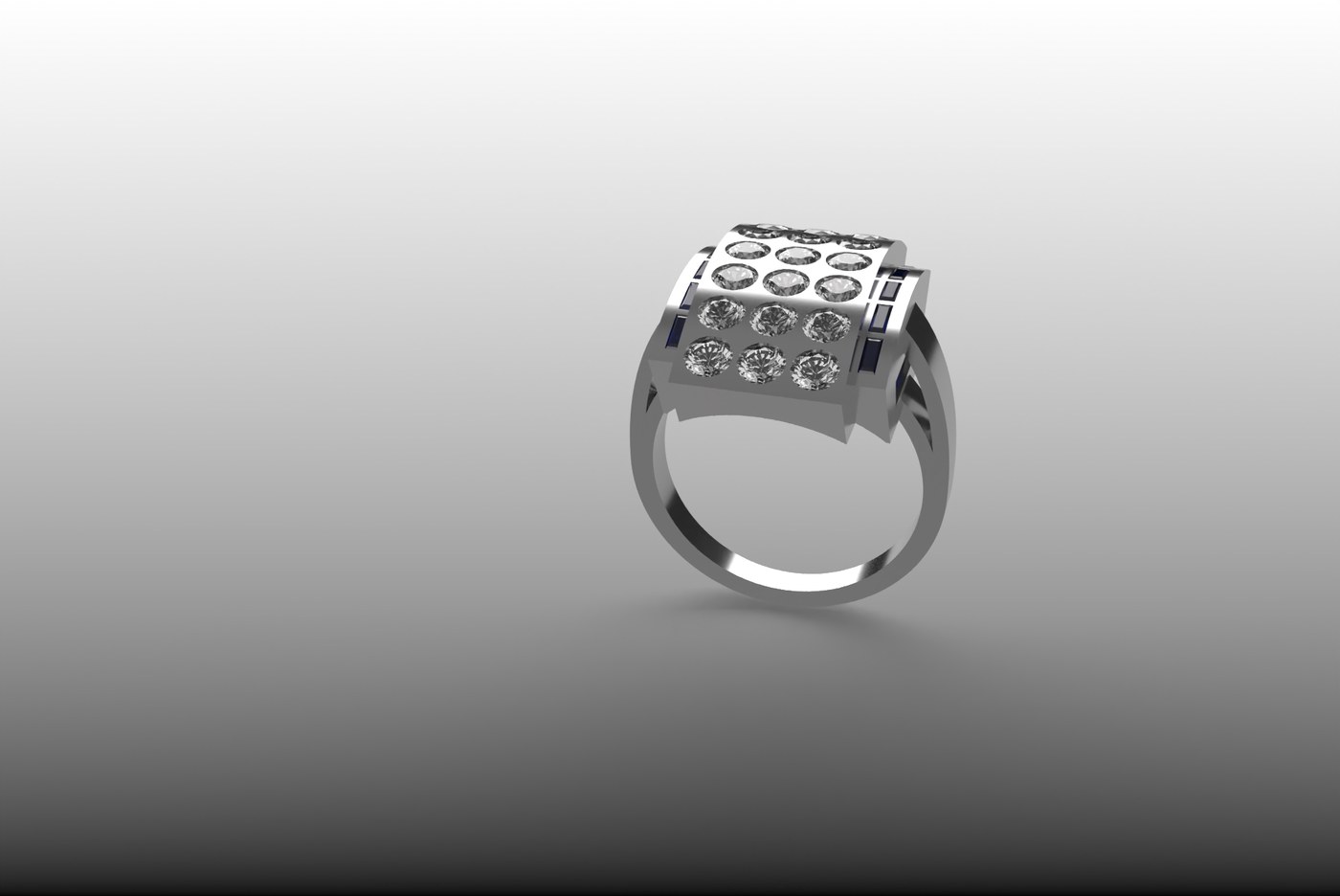 Bague plateau cambré